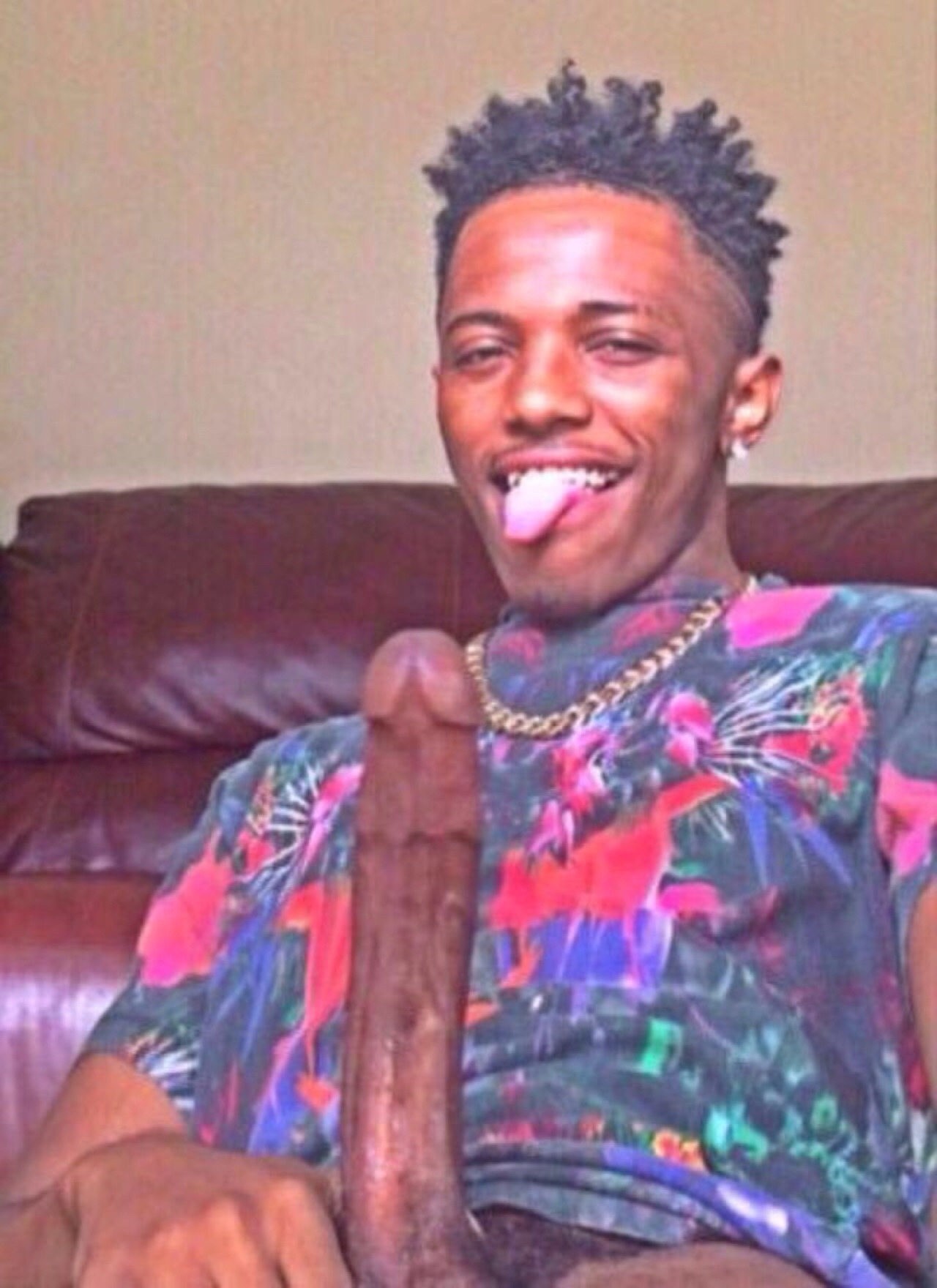 young black guy takes a dick selfie